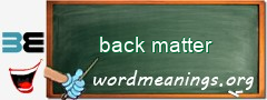 WordMeaning blackboard for back matter